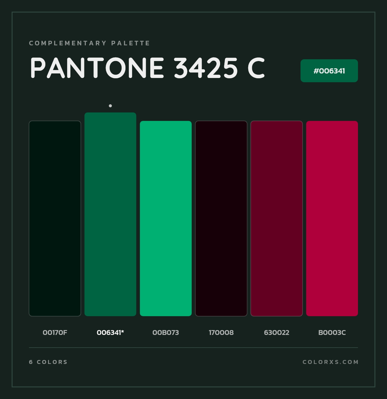 PANTONE 3425 C - Complementary Color Palette