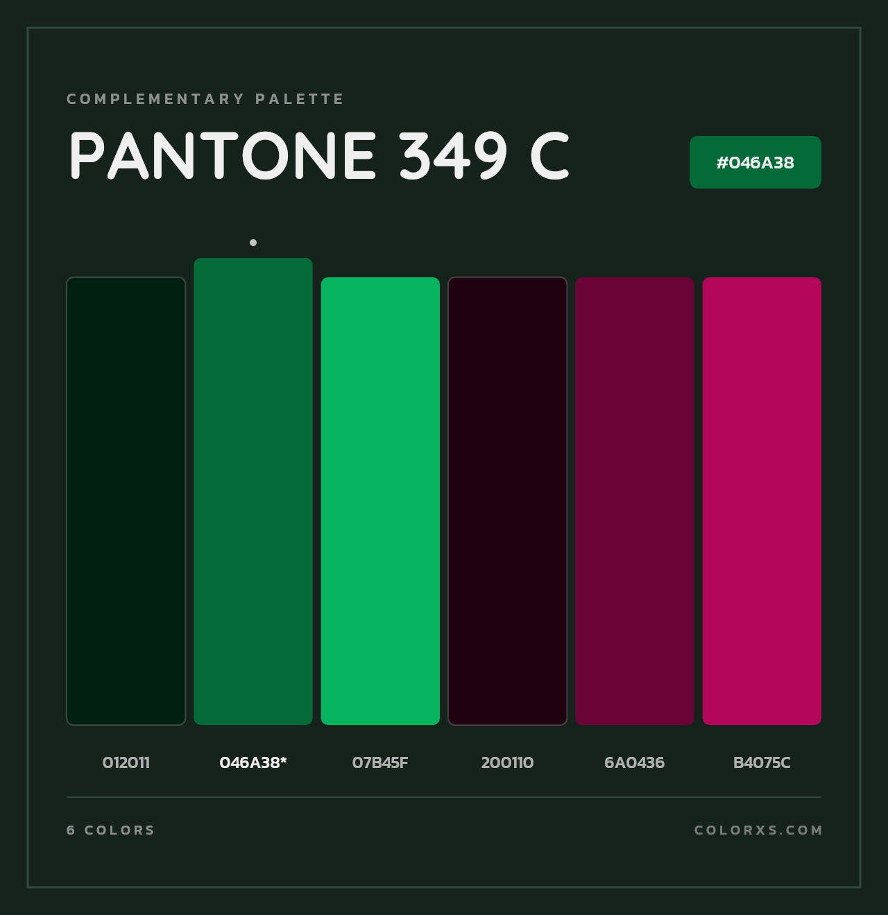 PANTONE 349 C - Complementary Color Palette