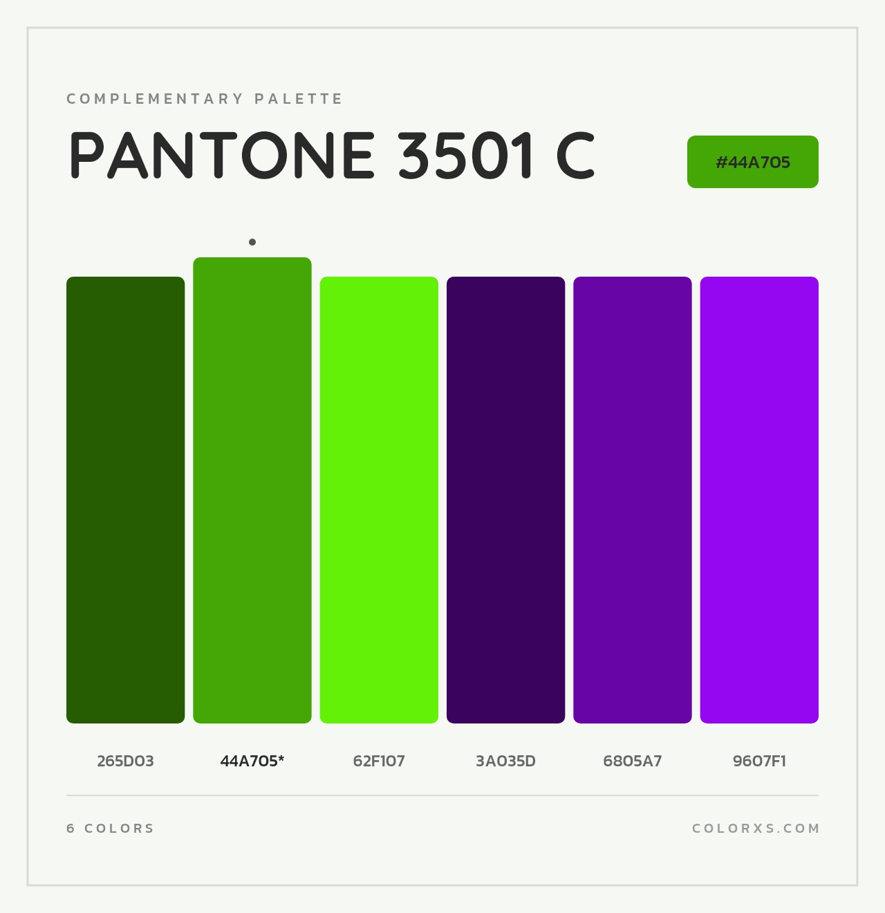 PANTONE 3501 C - Complementary Color Palette