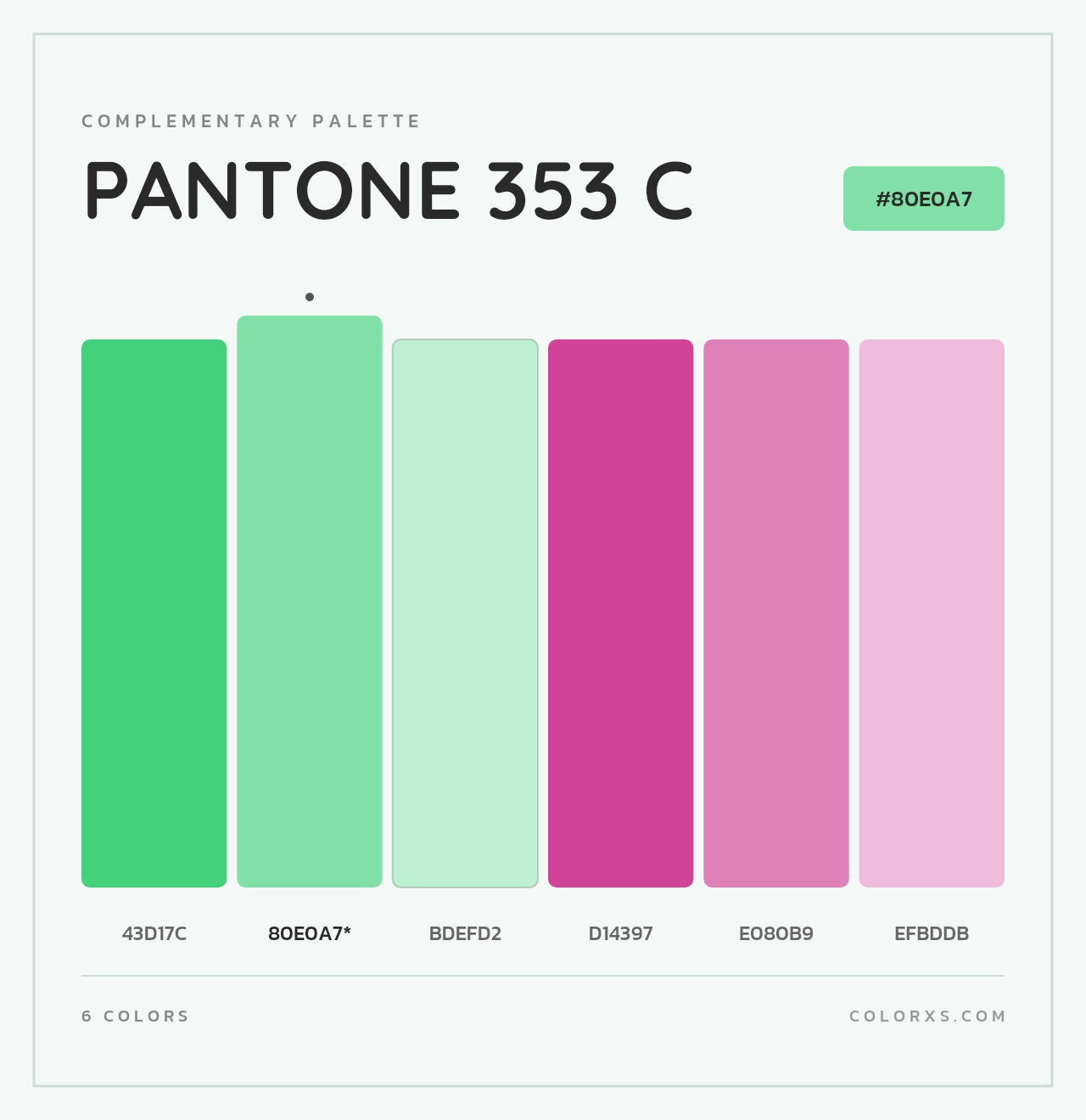 PANTONE 353 C - Complementary Color Palette