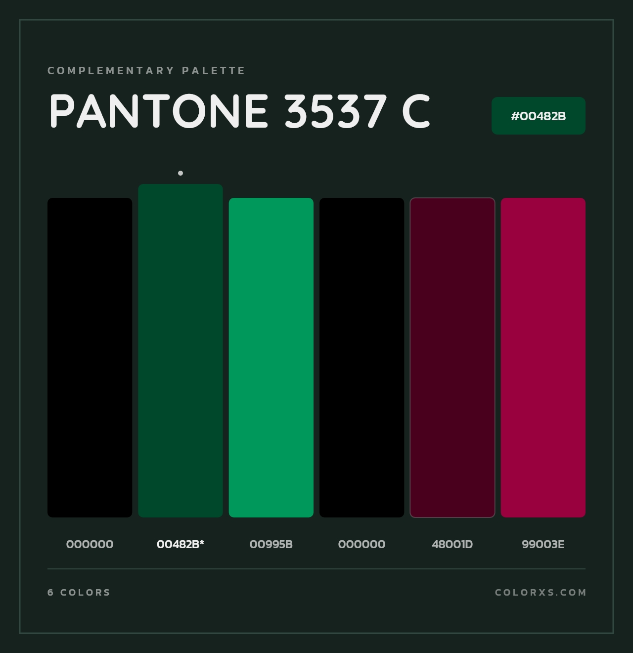 PANTONE 3537 C - Complementary Color Palette