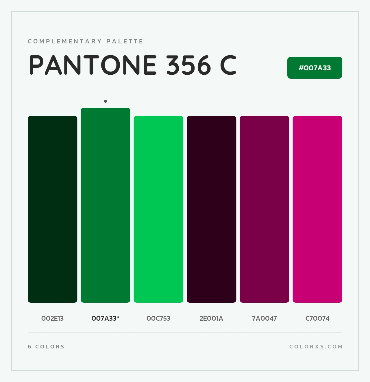 PANTONE 356 C - Complementary Color Palette