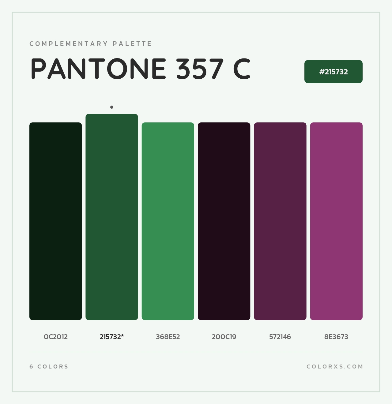 PANTONE 357 C - Complementary Color Palette