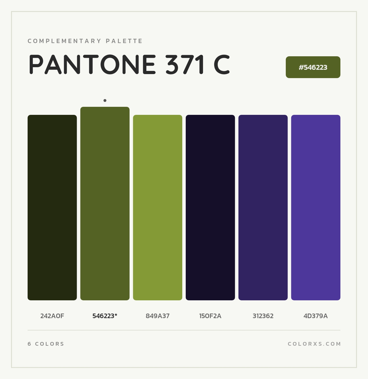 PANTONE 371 C - Complementary Color Palette