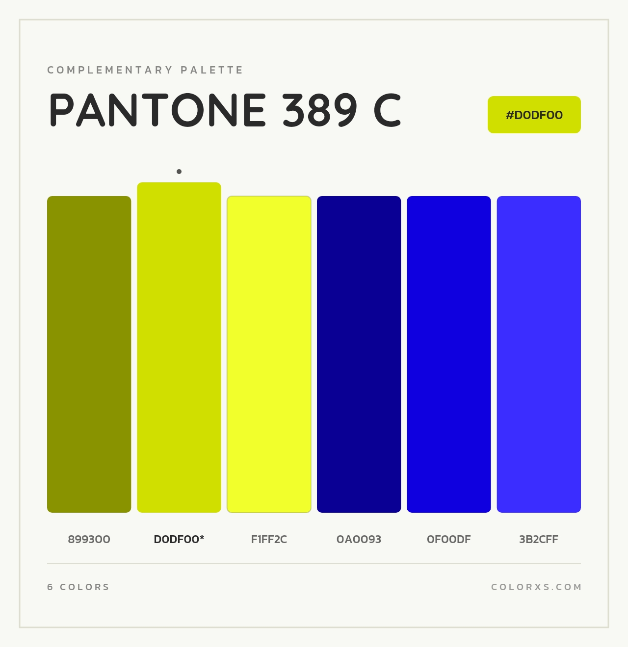 PANTONE 389 C - Complementary Color Palette