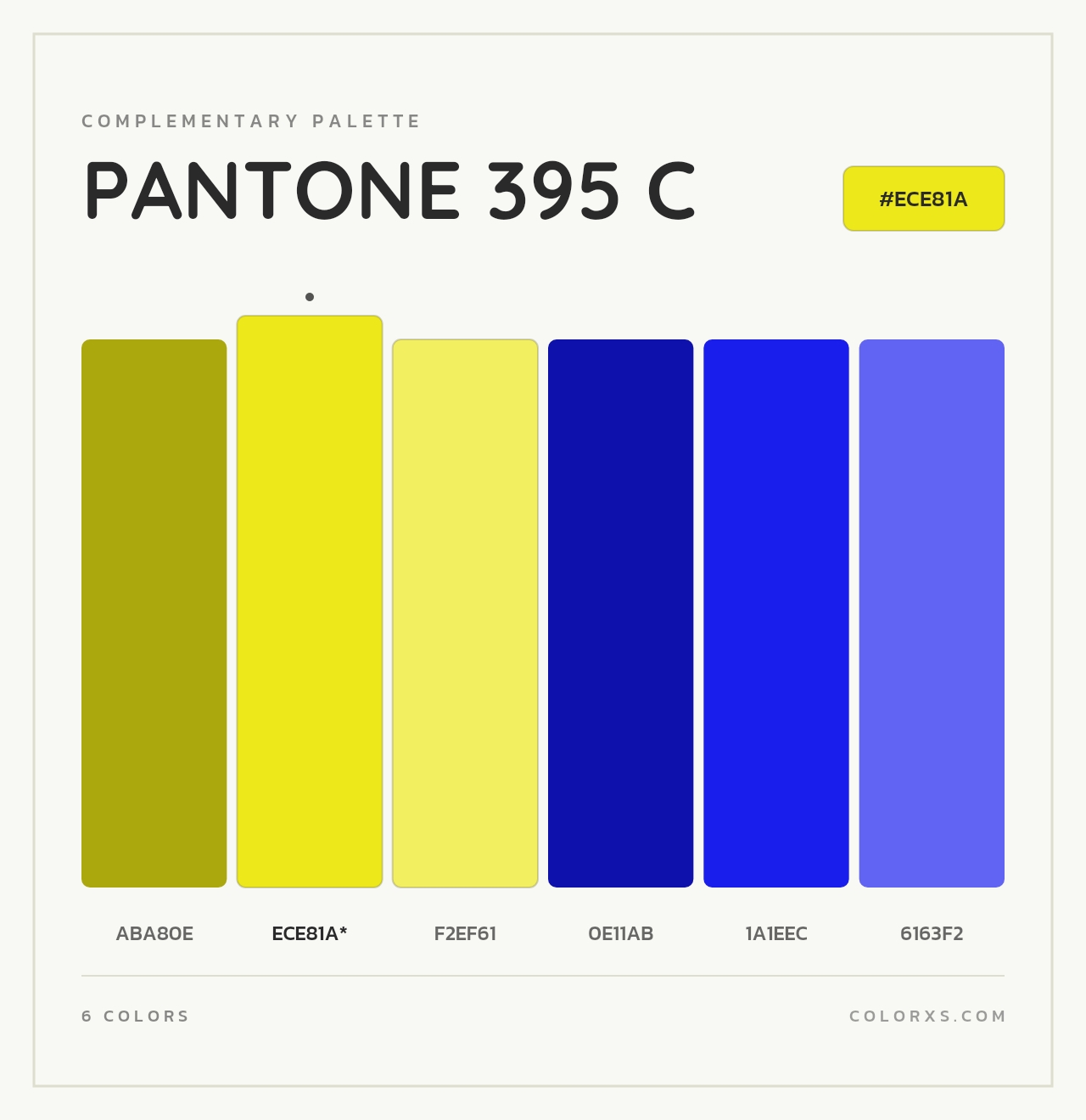 PANTONE 395 C - Complementary Color Palette