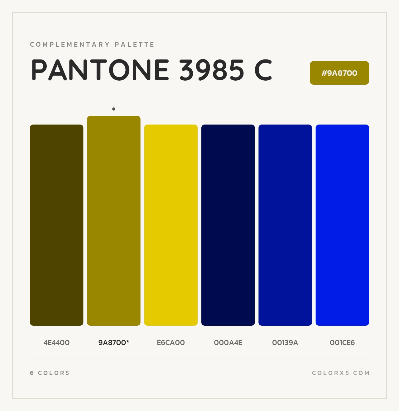 PANTONE 3985 C - Complementary Color Palette