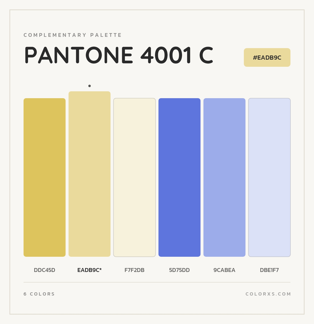 PANTONE 4001 C - Complementary Color Palette