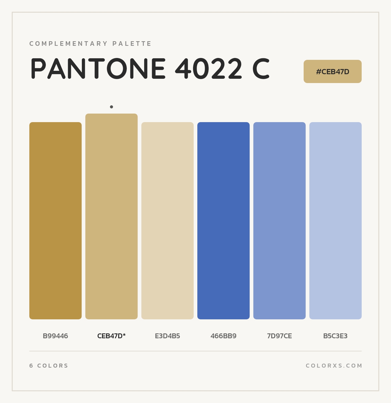 PANTONE 4022 C - Complementary Color Palette