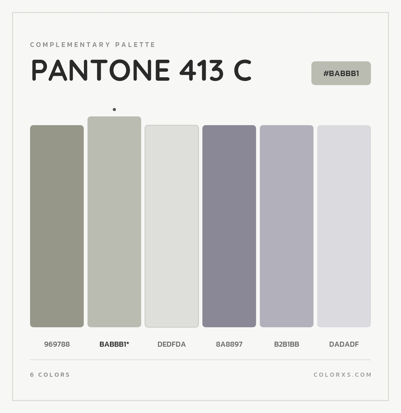 PANTONE 413 C - Complementary Color Palette