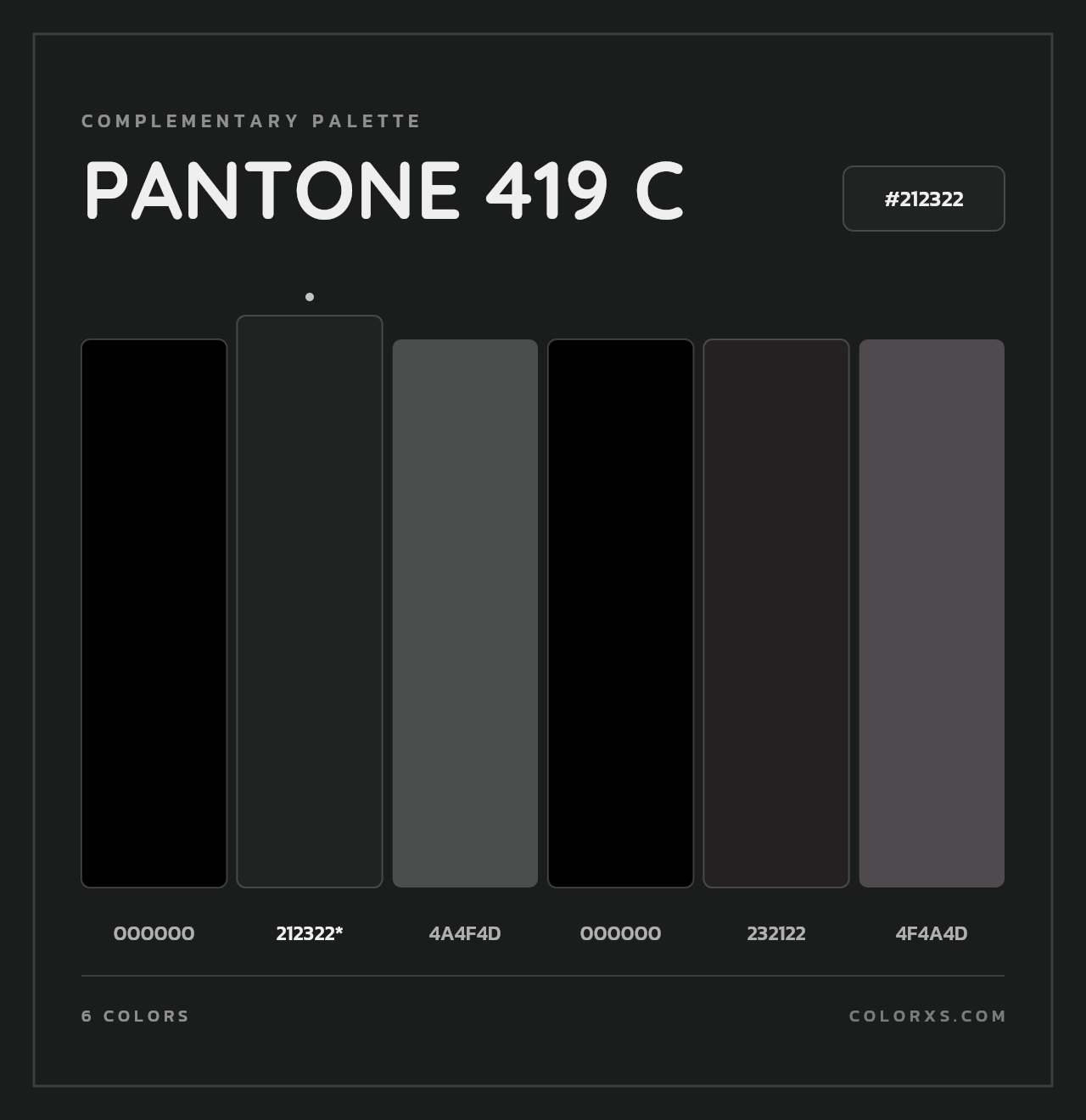 PANTONE 419 C - Complementary Color Palette