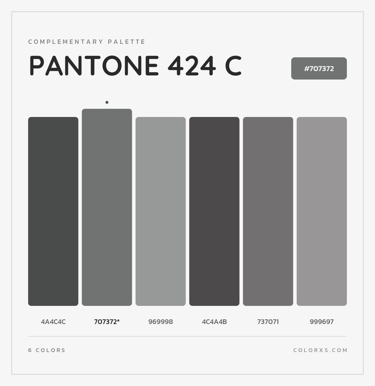 PANTONE 424 C - Complementary Color Palette
