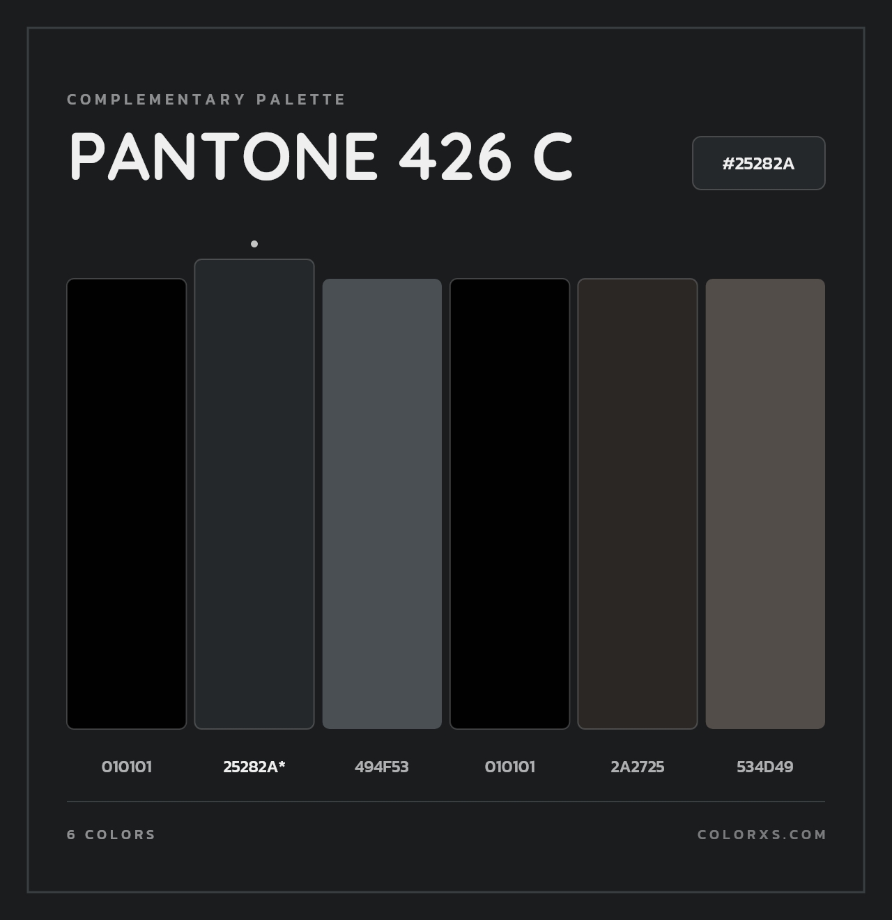 PANTONE 426 C - Complementary Color Palette