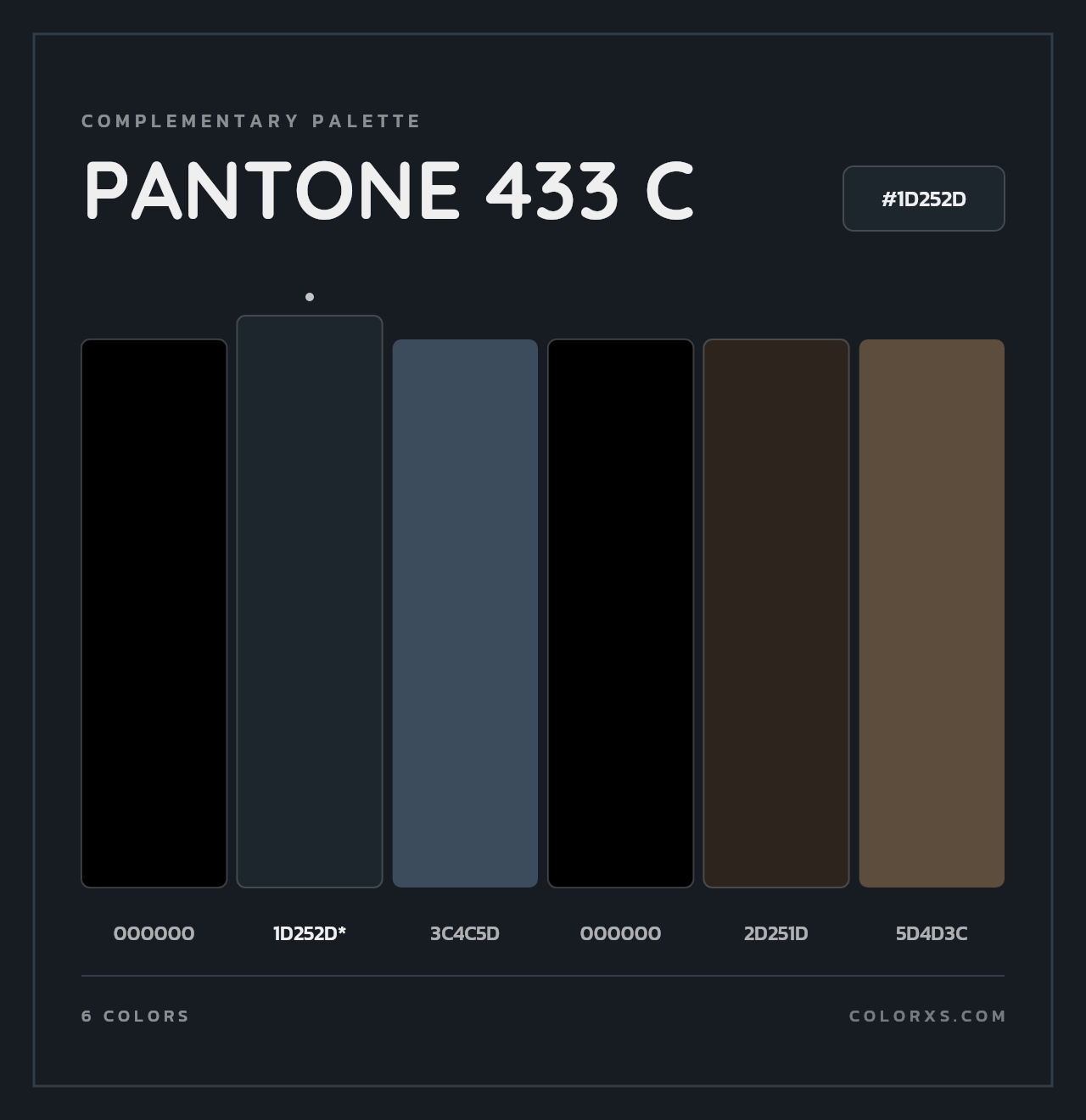 PANTONE 433 C - Complementary Color Palette