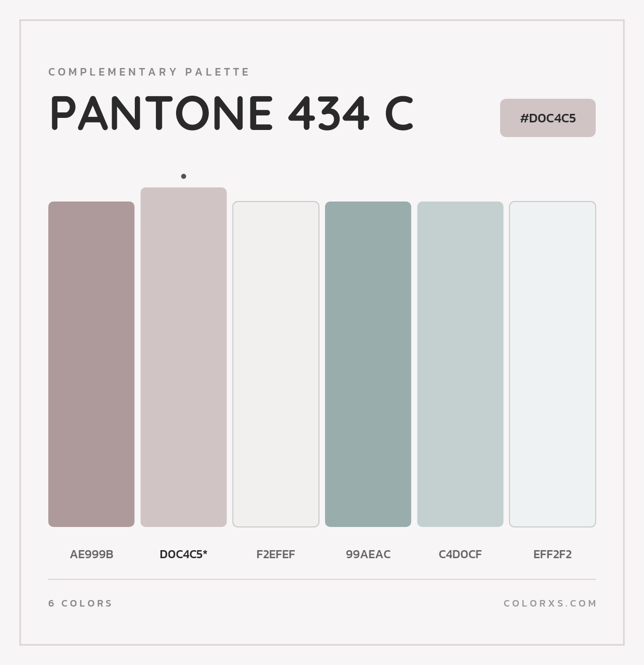 PANTONE 434 C - Complementary Color Palette