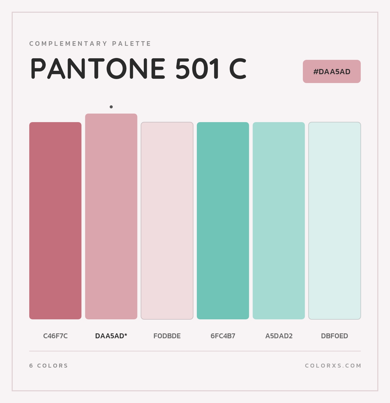 PANTONE 501 C - Complementary Color Palette