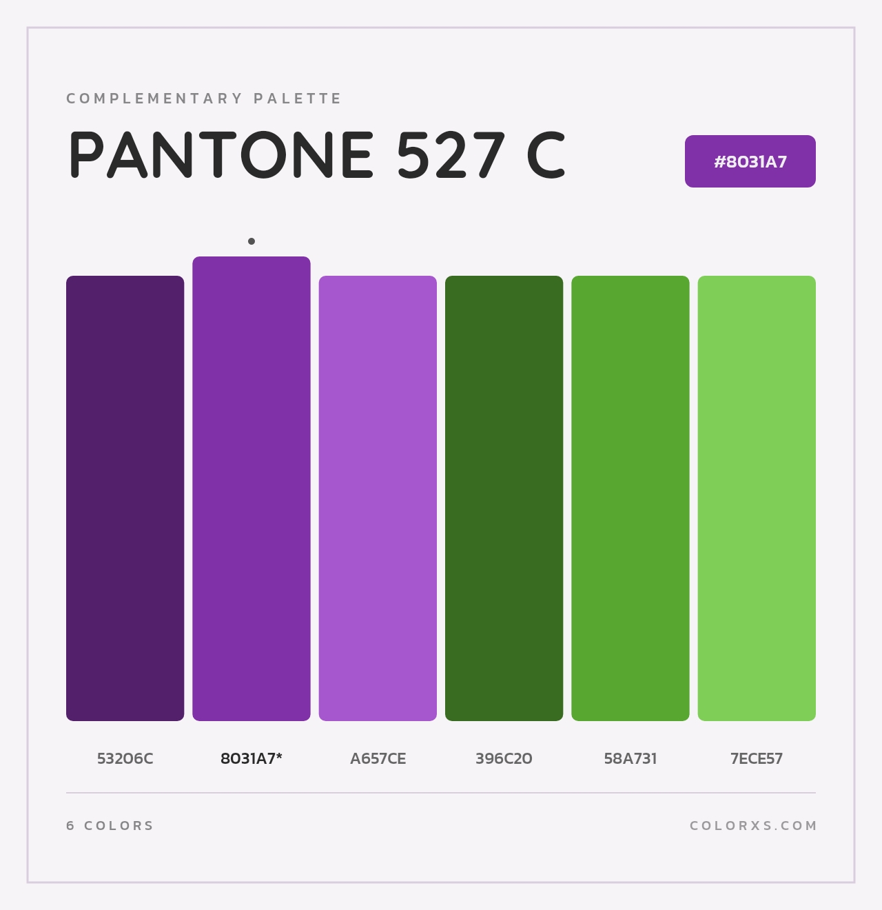 PANTONE 527 C - Complementary Color Palette
