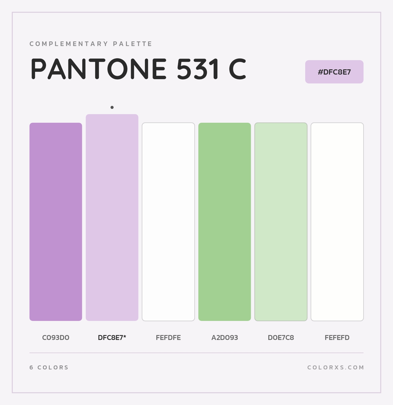 PANTONE 531 C - Complementary Color Palette