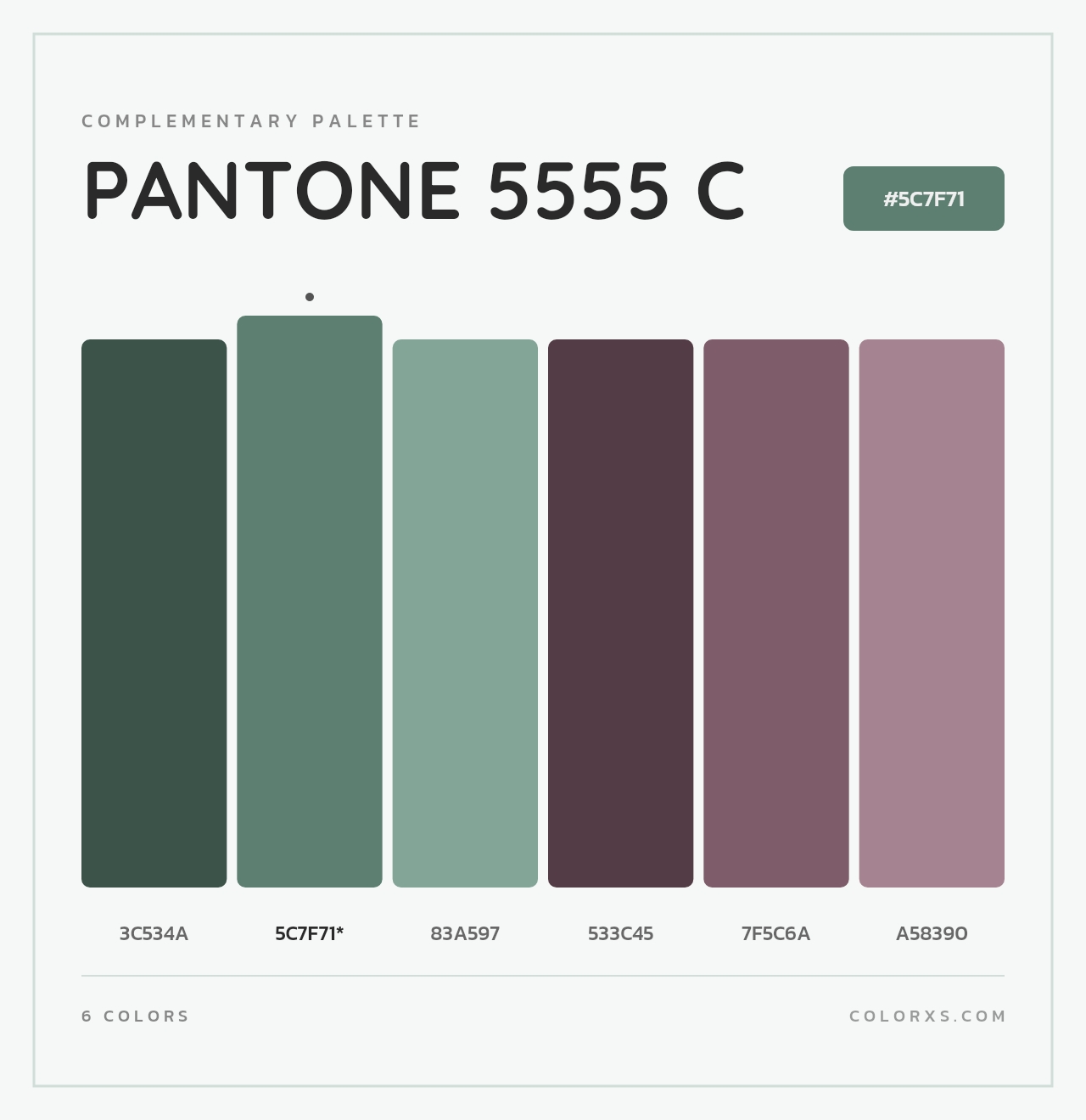 PANTONE 5555 C - Complementary Color Palette
