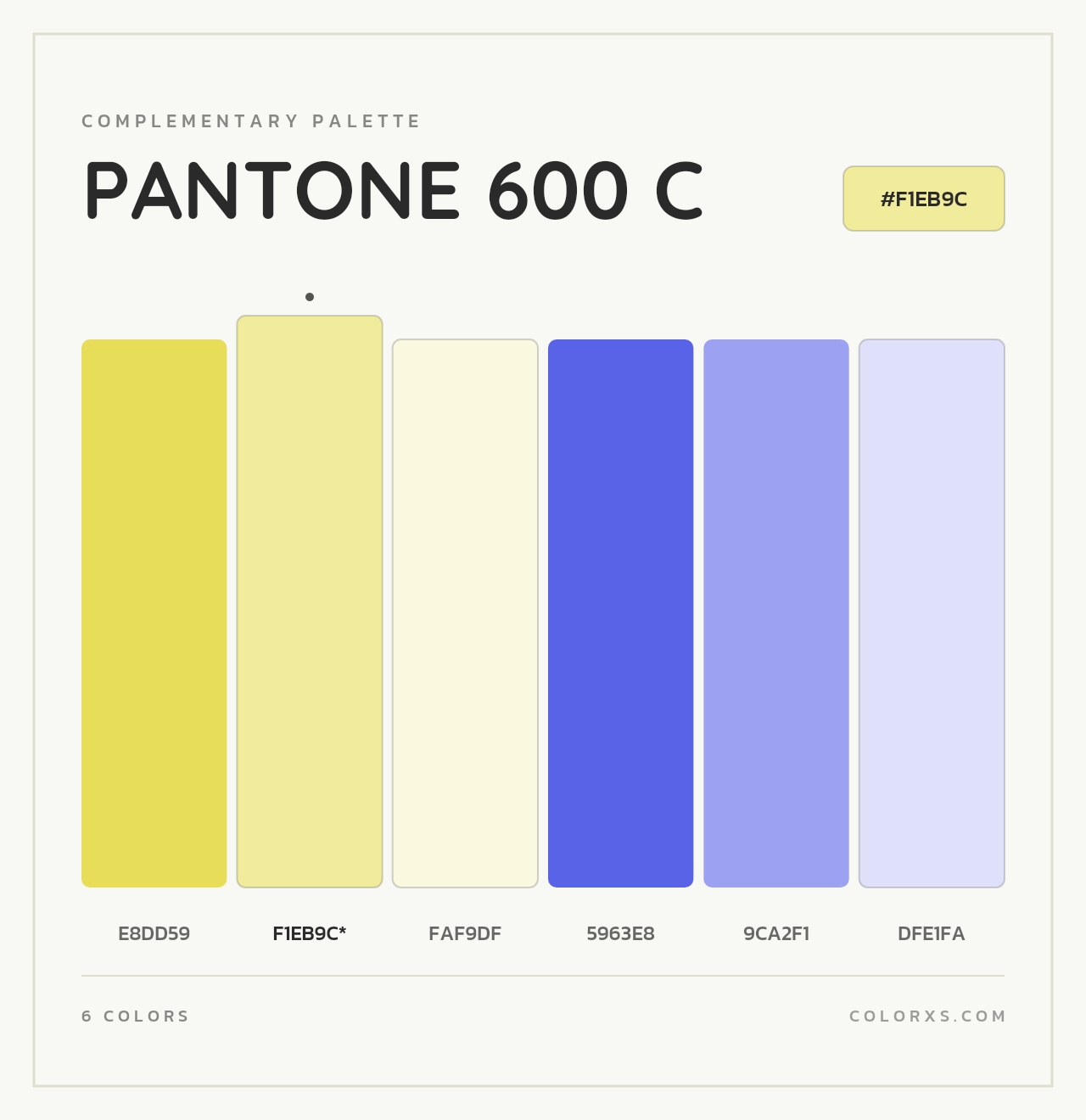 PANTONE 600 C - Complementary Color Palette