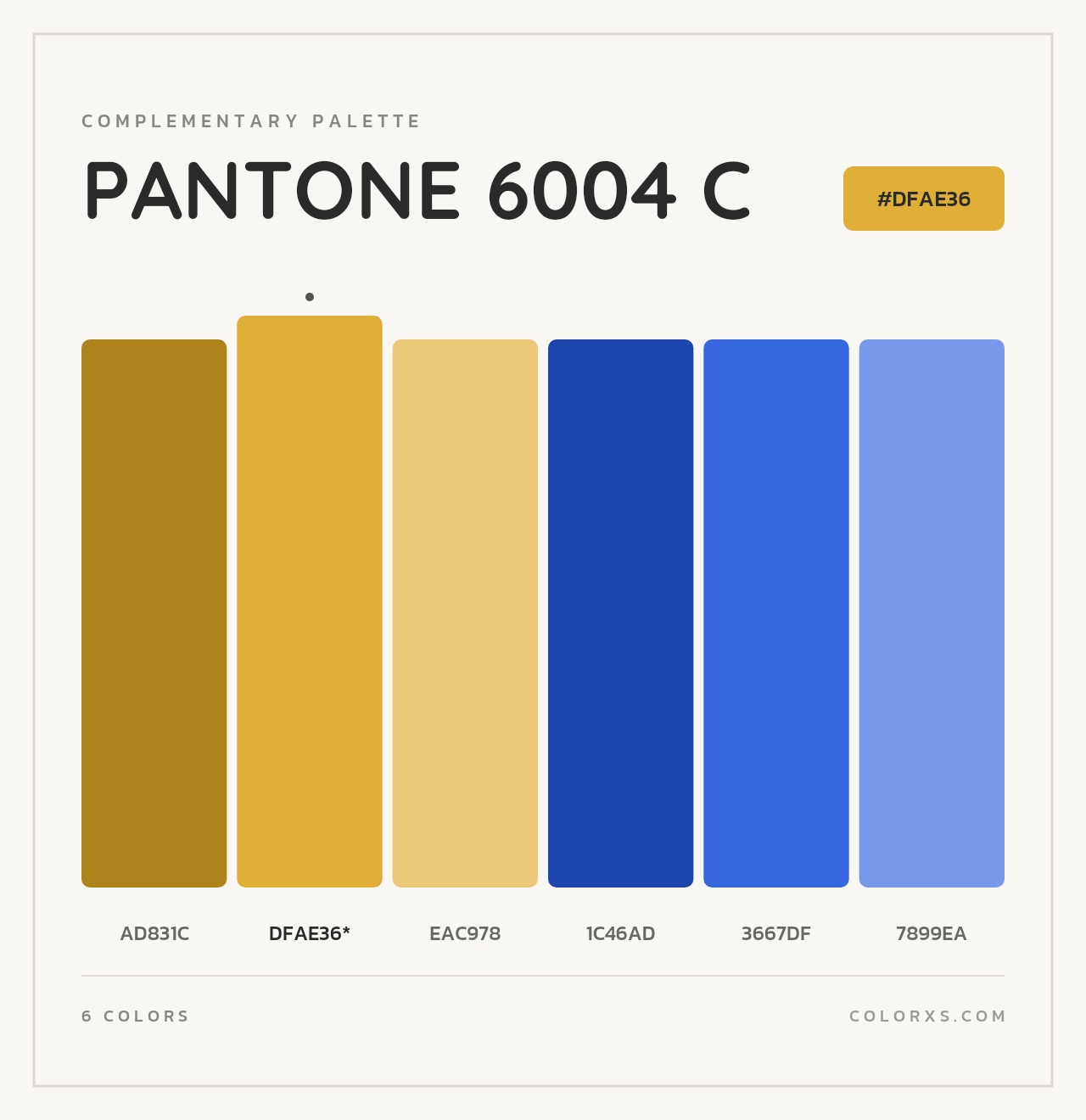 PANTONE 6004 C - Complementary Color Palette