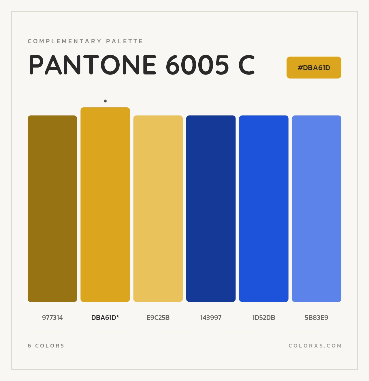PANTONE 6005 C - Complementary Color Palette