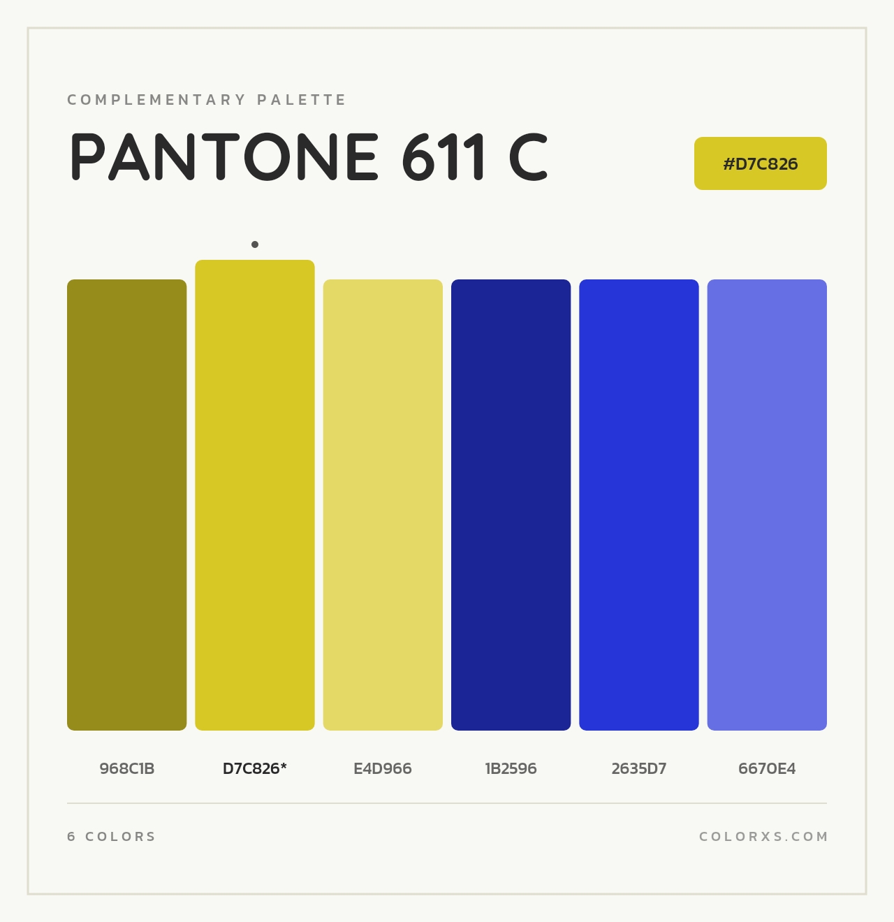 PANTONE 611 C - Complementary Color Palette