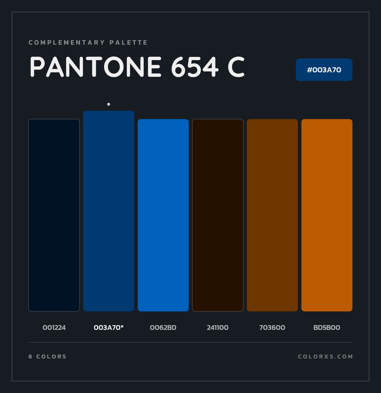 PANTONE 654 C - Complementary Color Palette