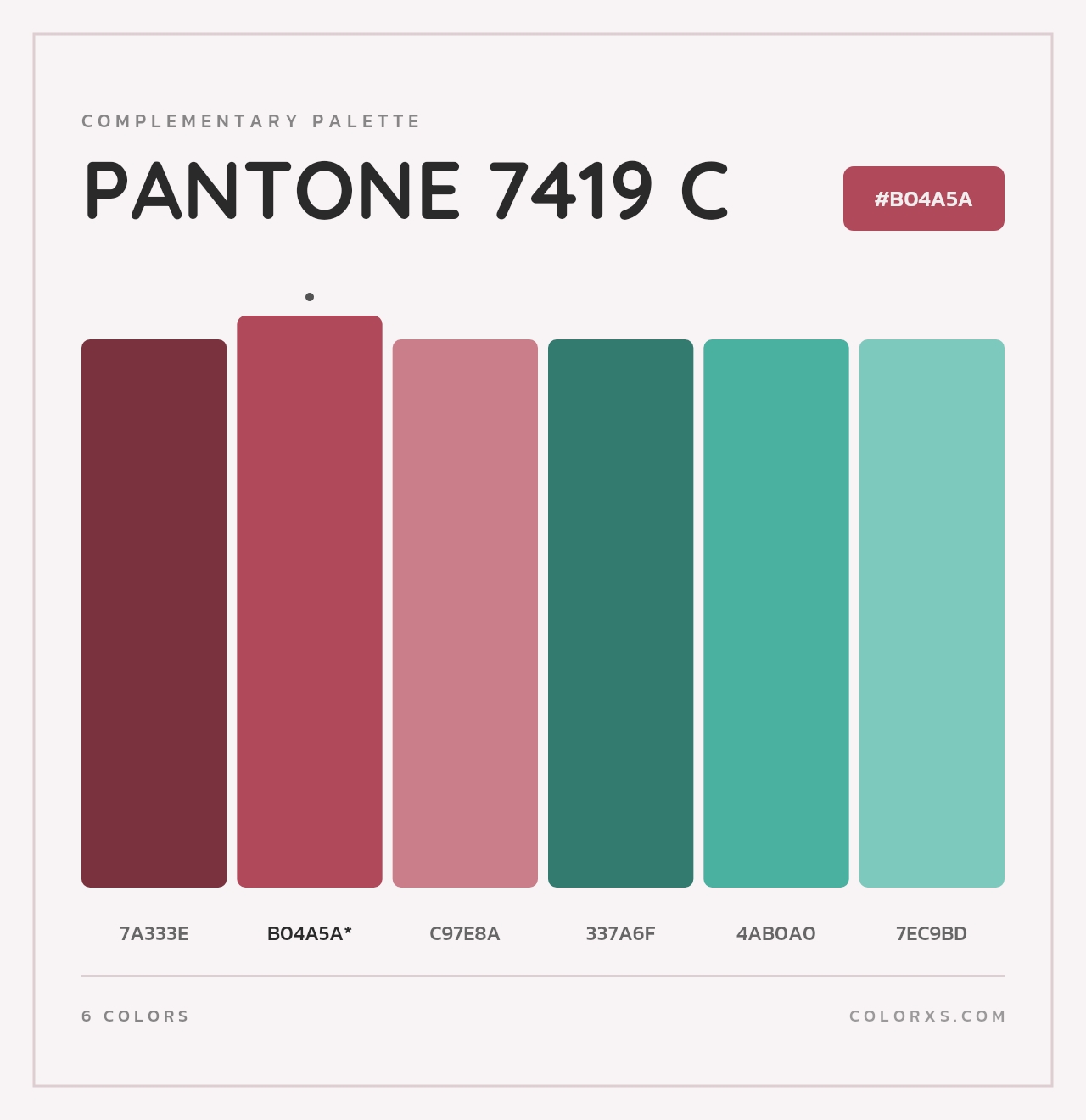 PANTONE 7419 C - Complementary Color Palette