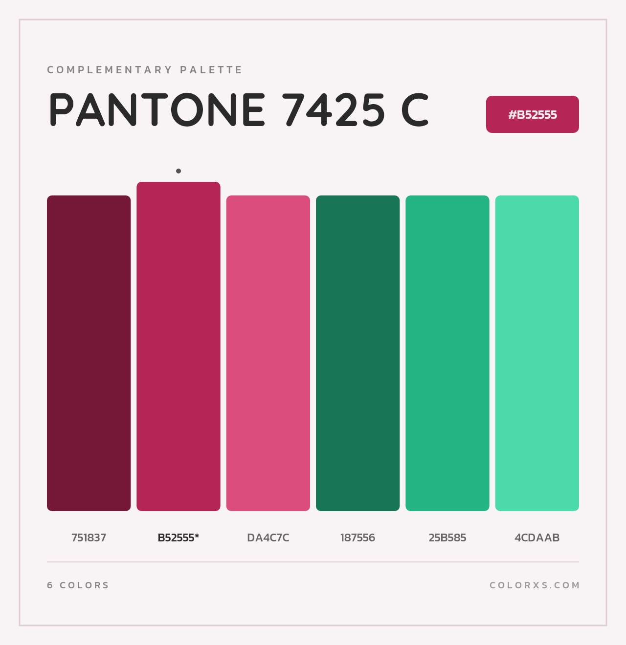 PANTONE 7425 C - Complementary Color Palette