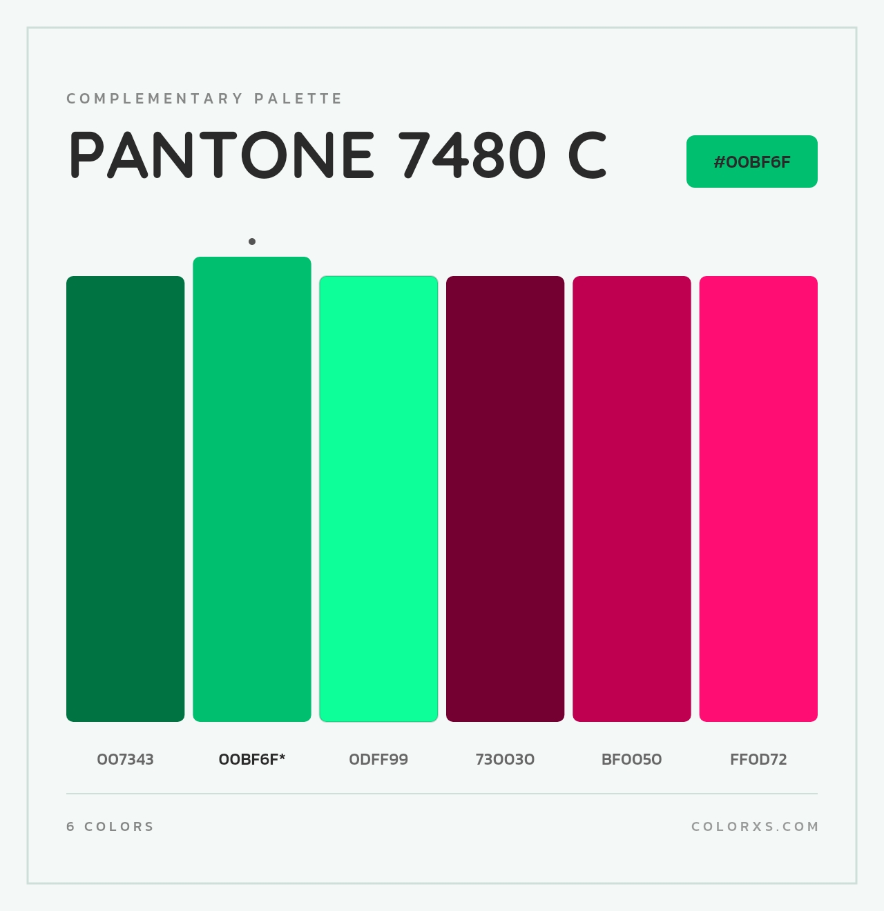 PANTONE 7480 C - Complementary Color Palette