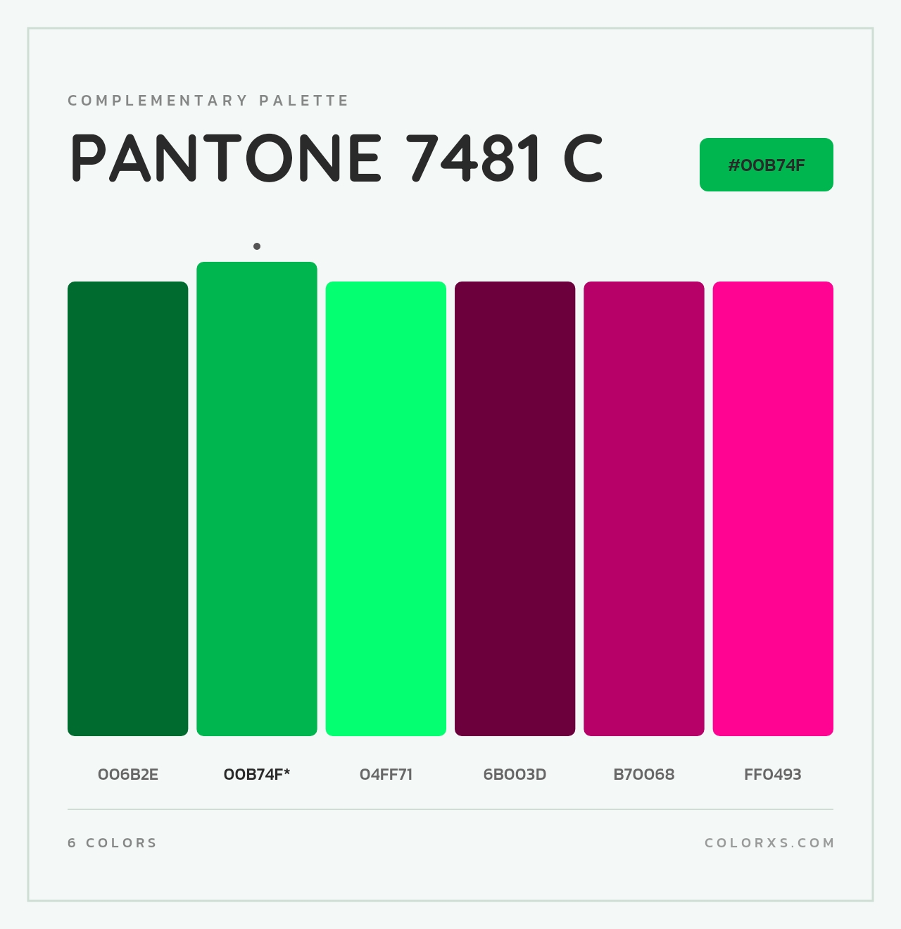 PANTONE 7481 C - Complementary Color Palette