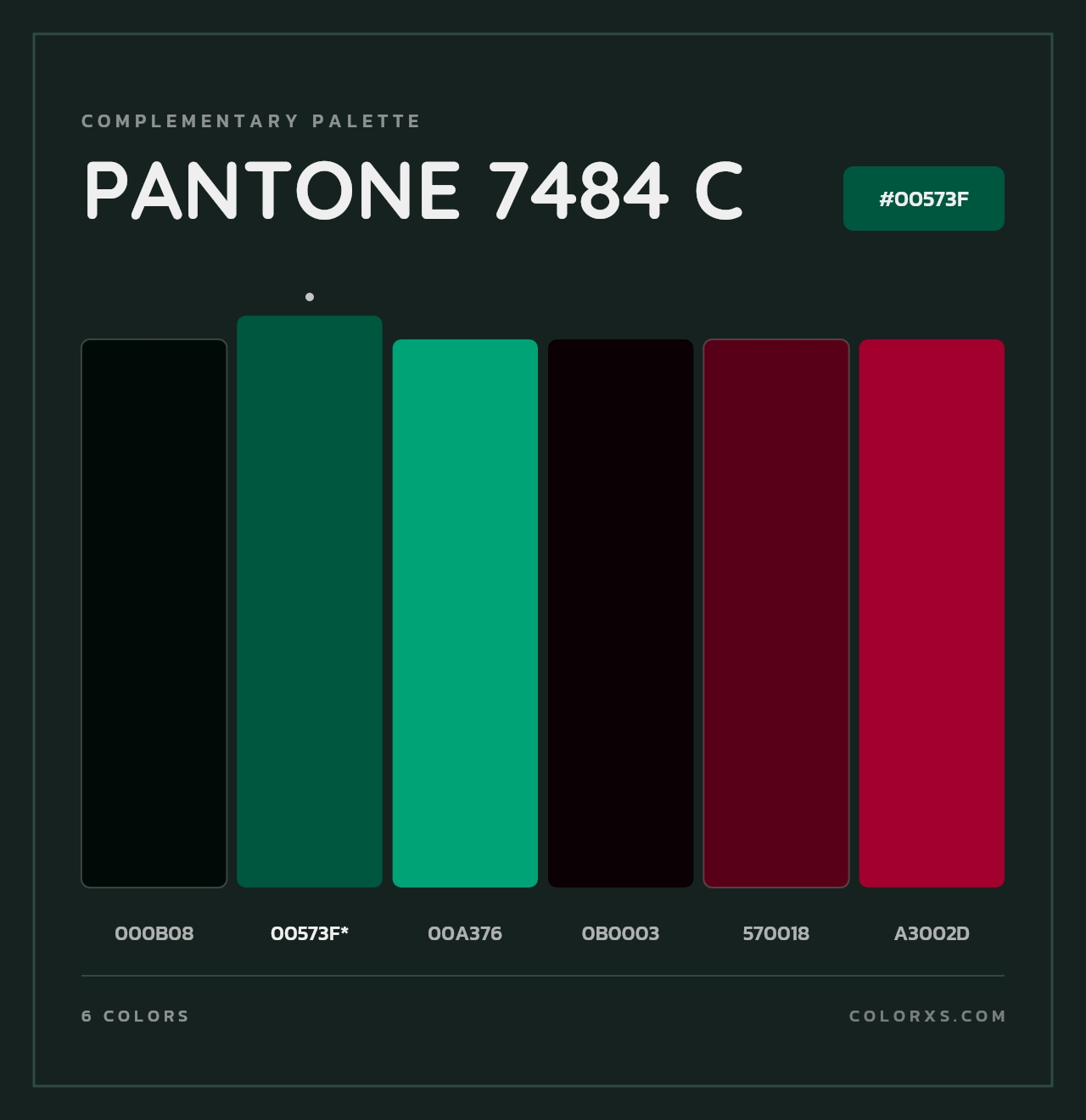 PANTONE 7484 C - Complementary Color Palette