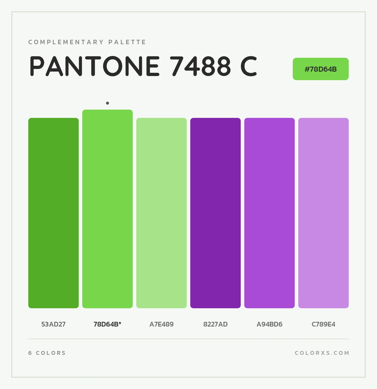 PANTONE 7488 C - Complementary Color Palette