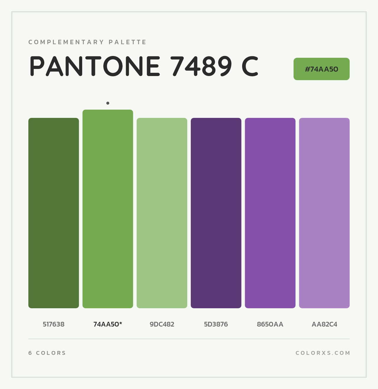 PANTONE 7489 C - Complementary Color Palette