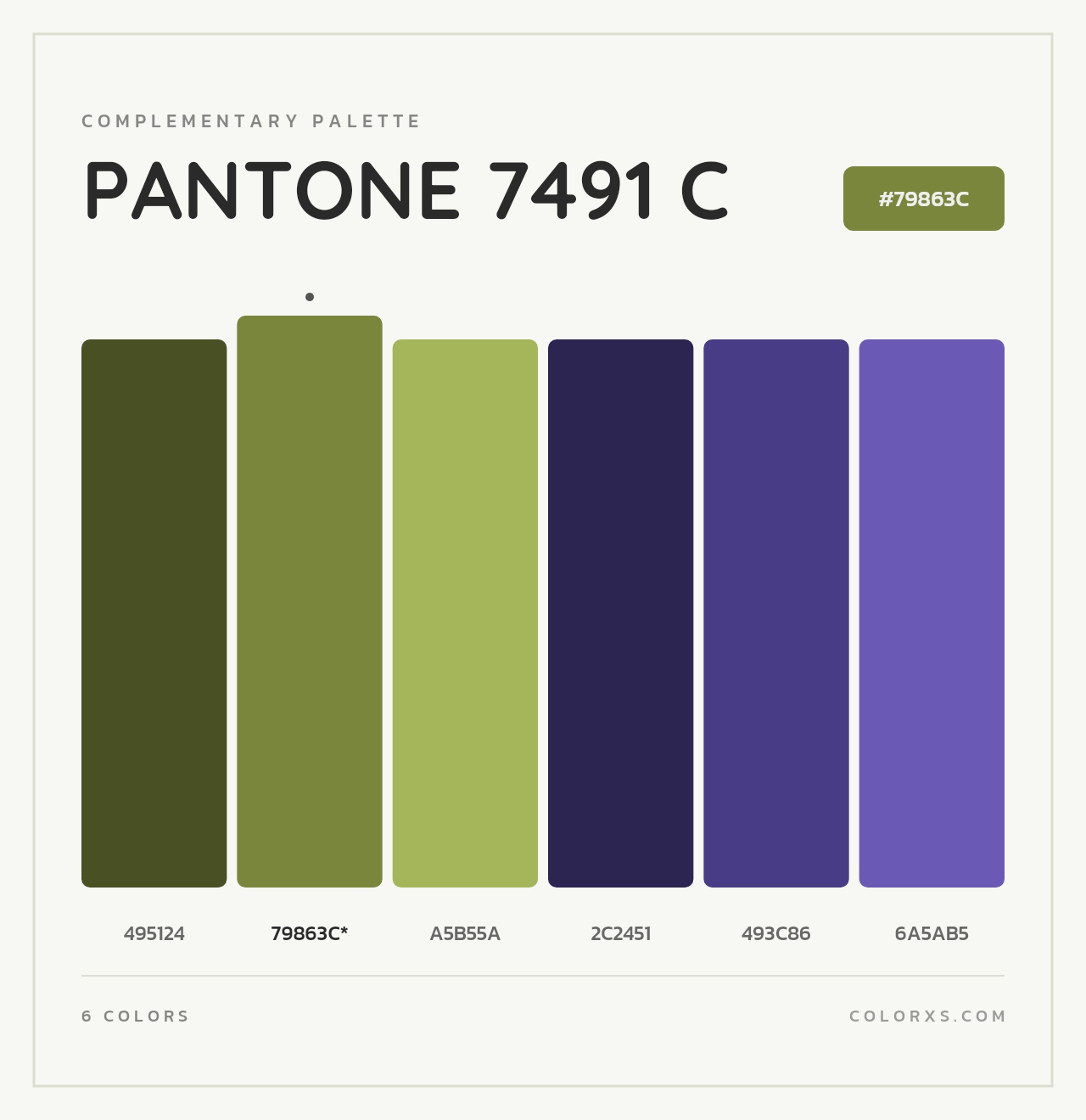 PANTONE 7491 C - Complementary Color Palette