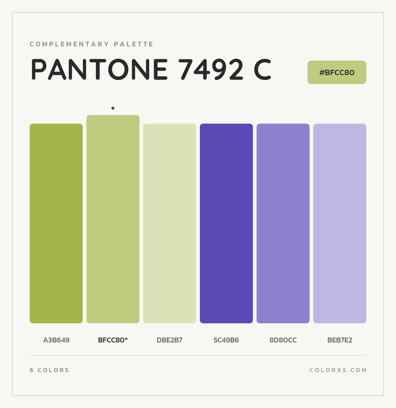 PANTONE 7492 C - Complementary Color Palette