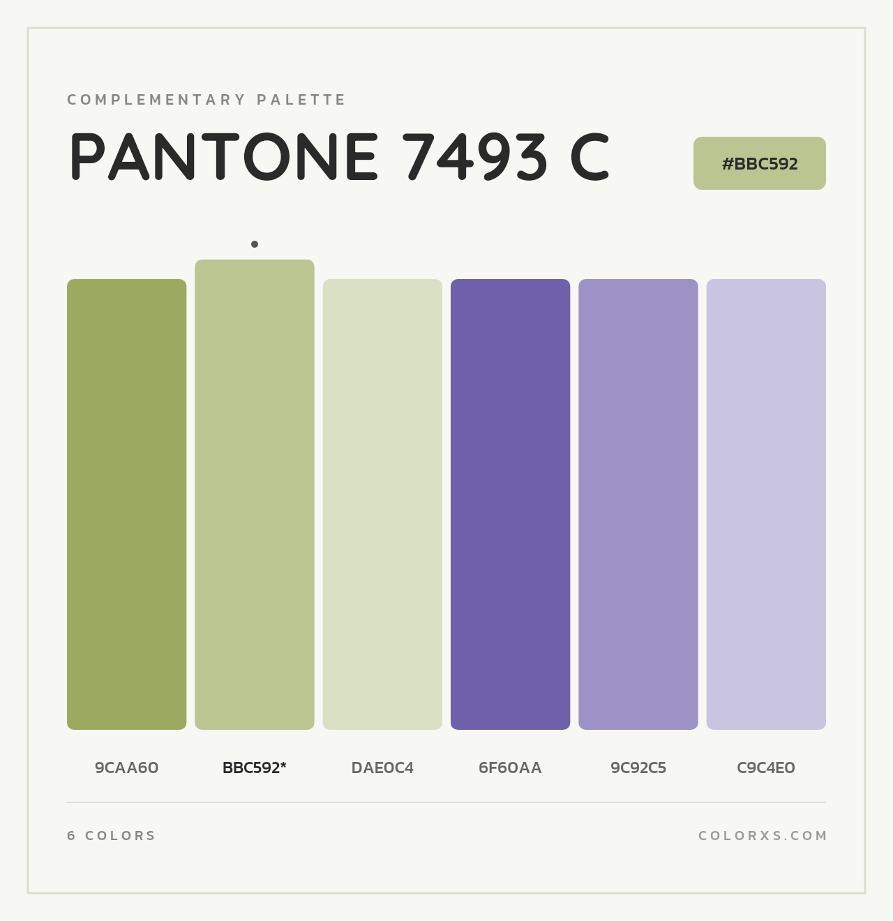 PANTONE 7493 C - Complementary Color Palette