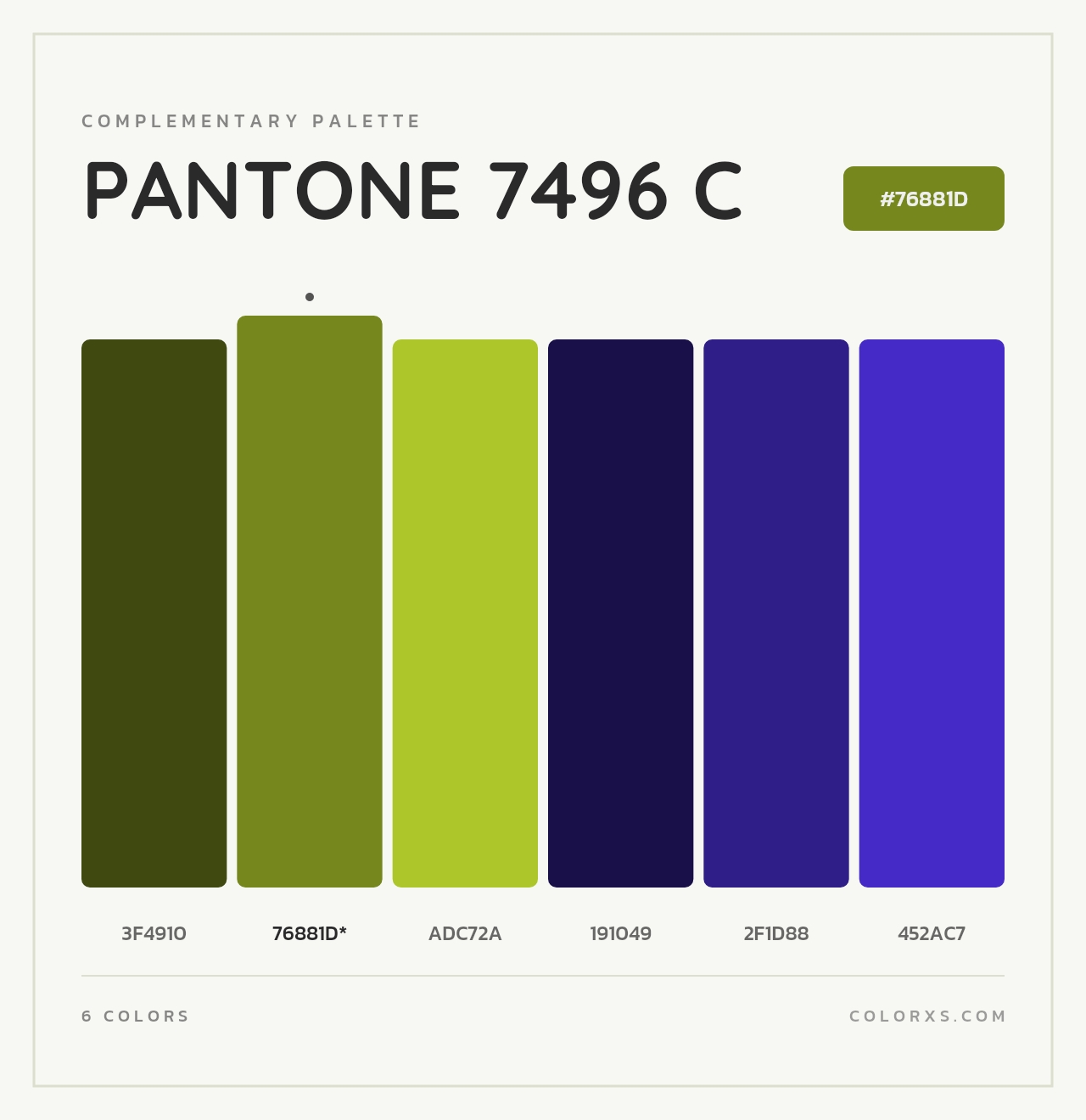 PANTONE 7496 C - Complementary Color Palette