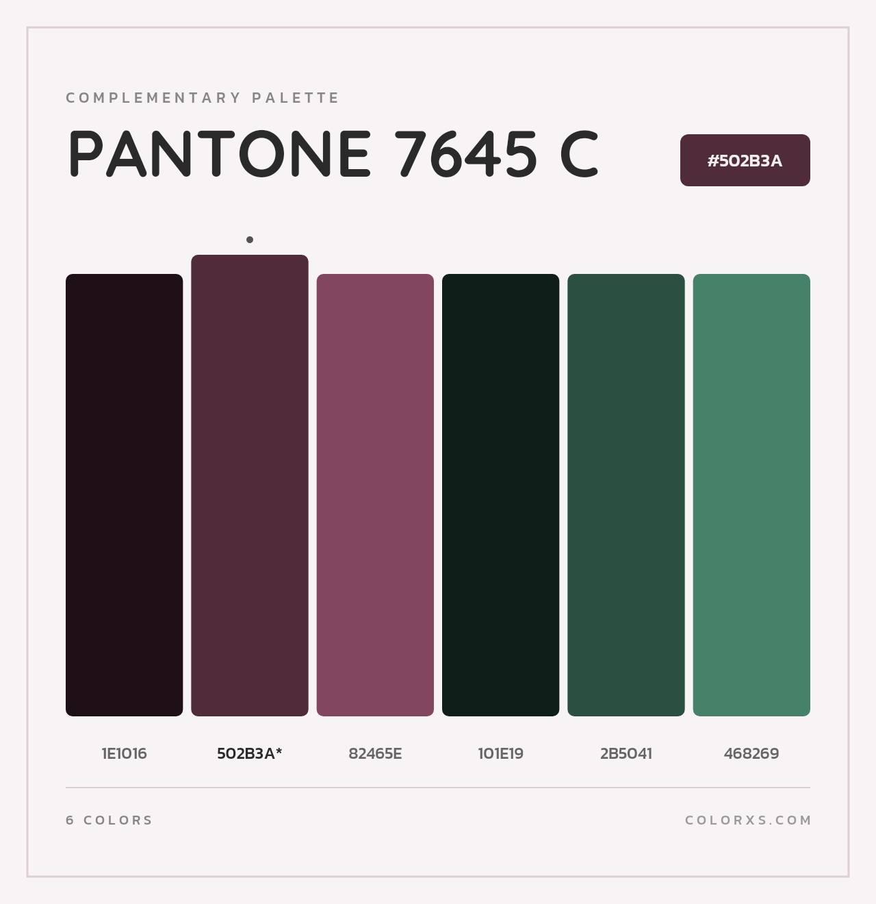 PANTONE 7645 C - Complementary Color Palette