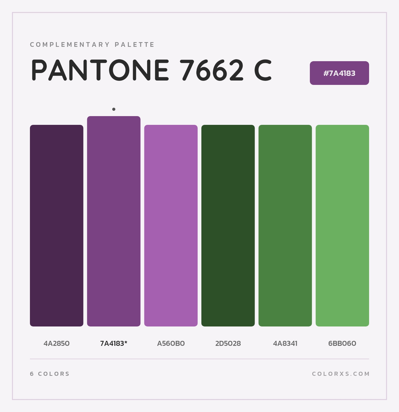 PANTONE 7662 C - Complementary Color Palette