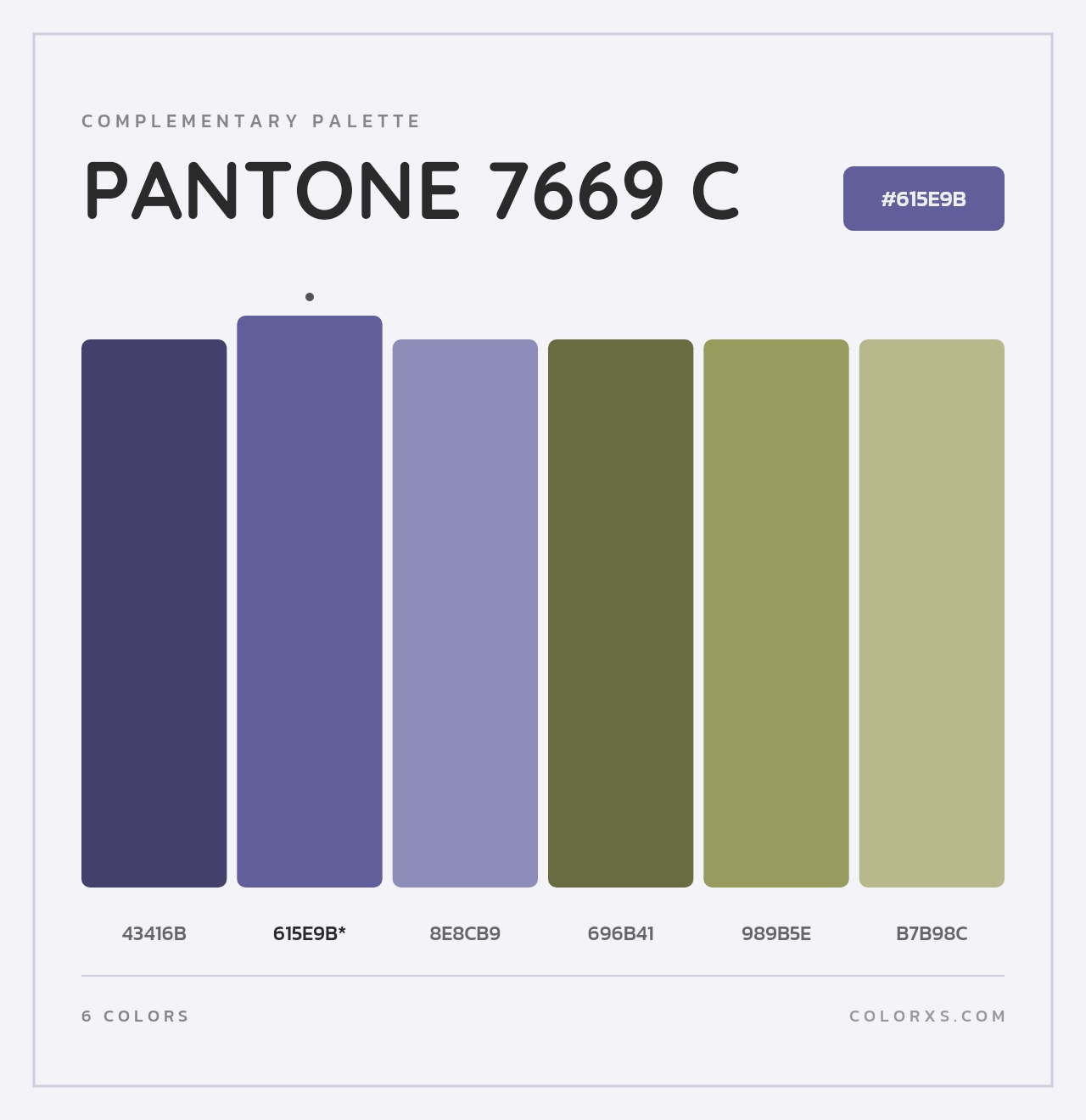 PANTONE 7669 C - Complementary Color Palette
