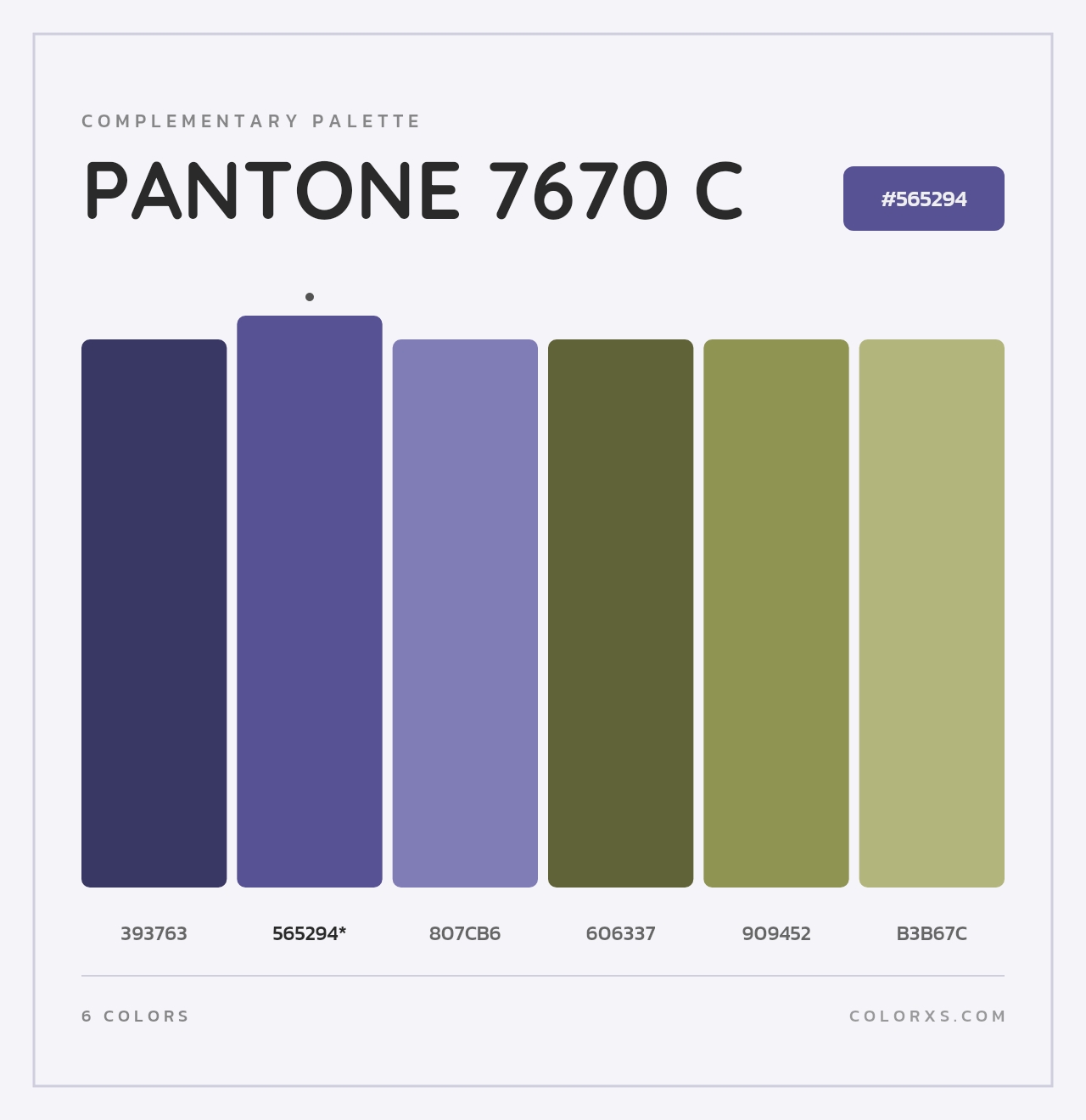 PANTONE 7670 C - Complementary Color Palette