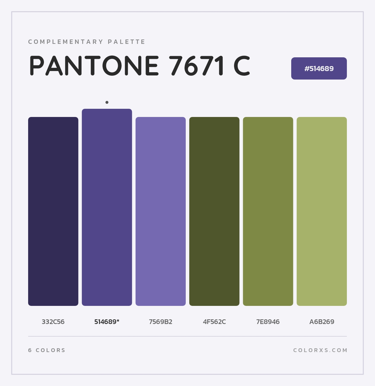 PANTONE 7671 C - Complementary Color Palette