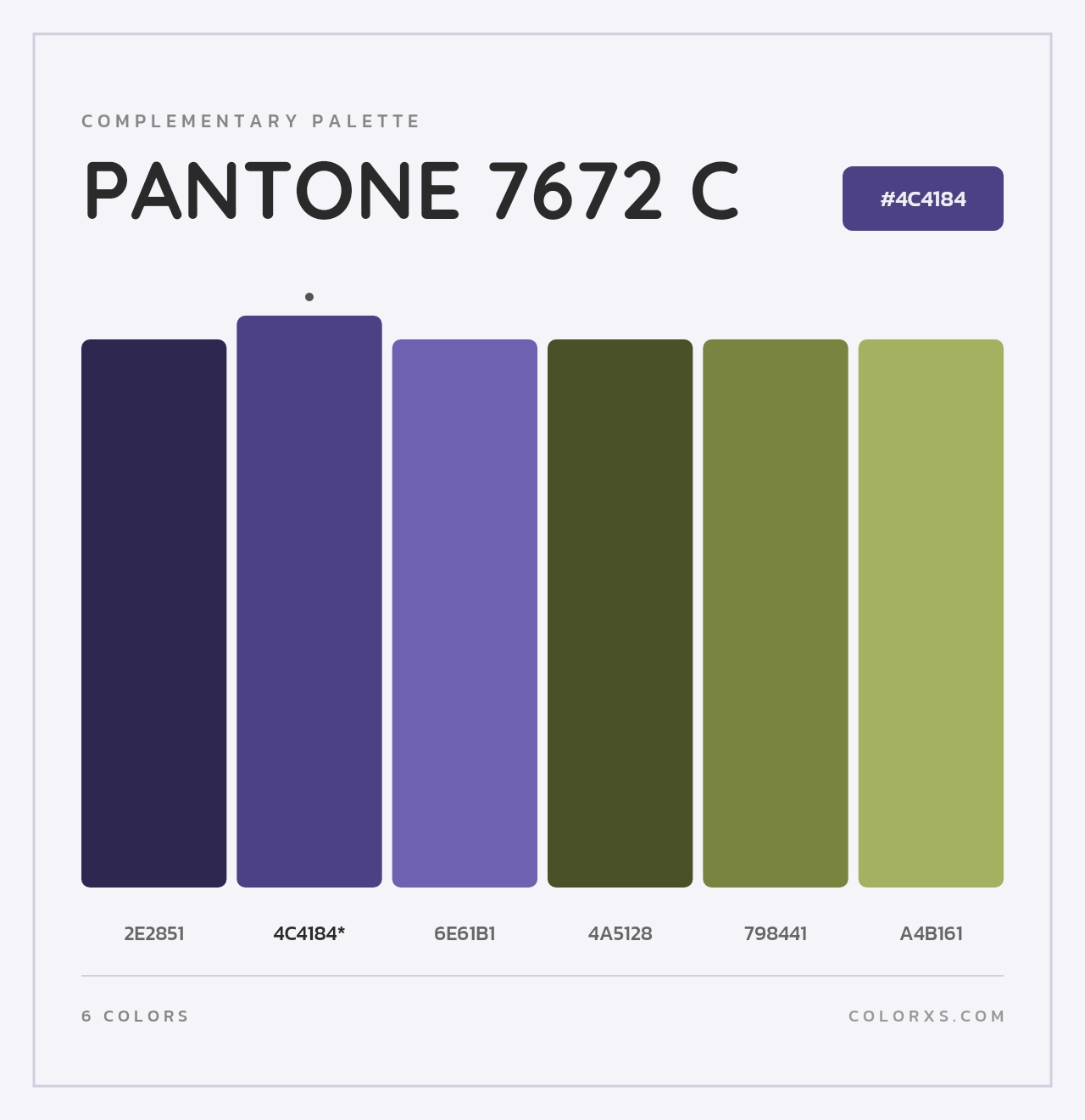 PANTONE 7672 C - Complementary Color Palette