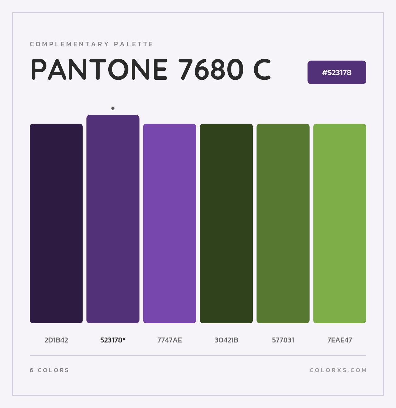 PANTONE 7680 C - Complementary Color Palette