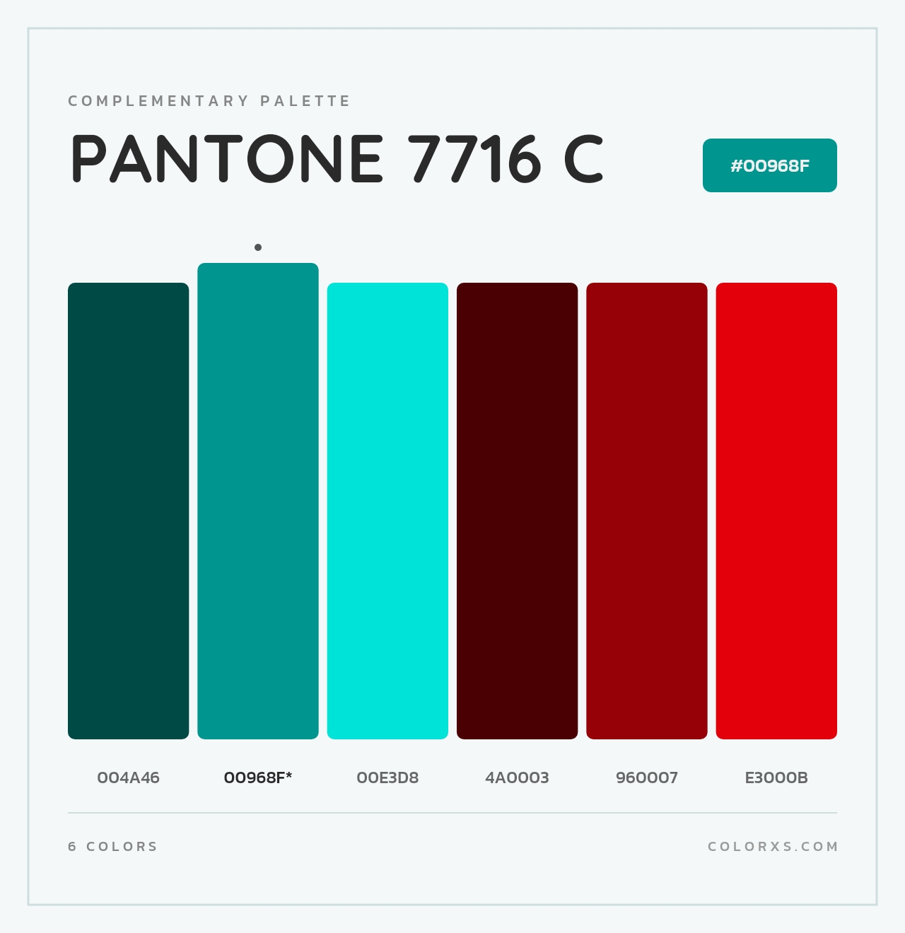 PANTONE 7716 C - Complementary Color Palette