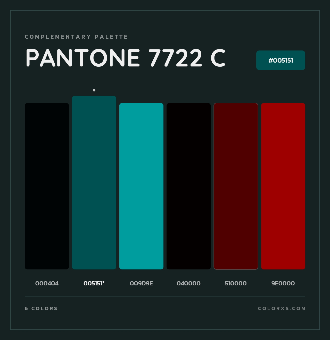 PANTONE 7722 C - Complementary Color Palette