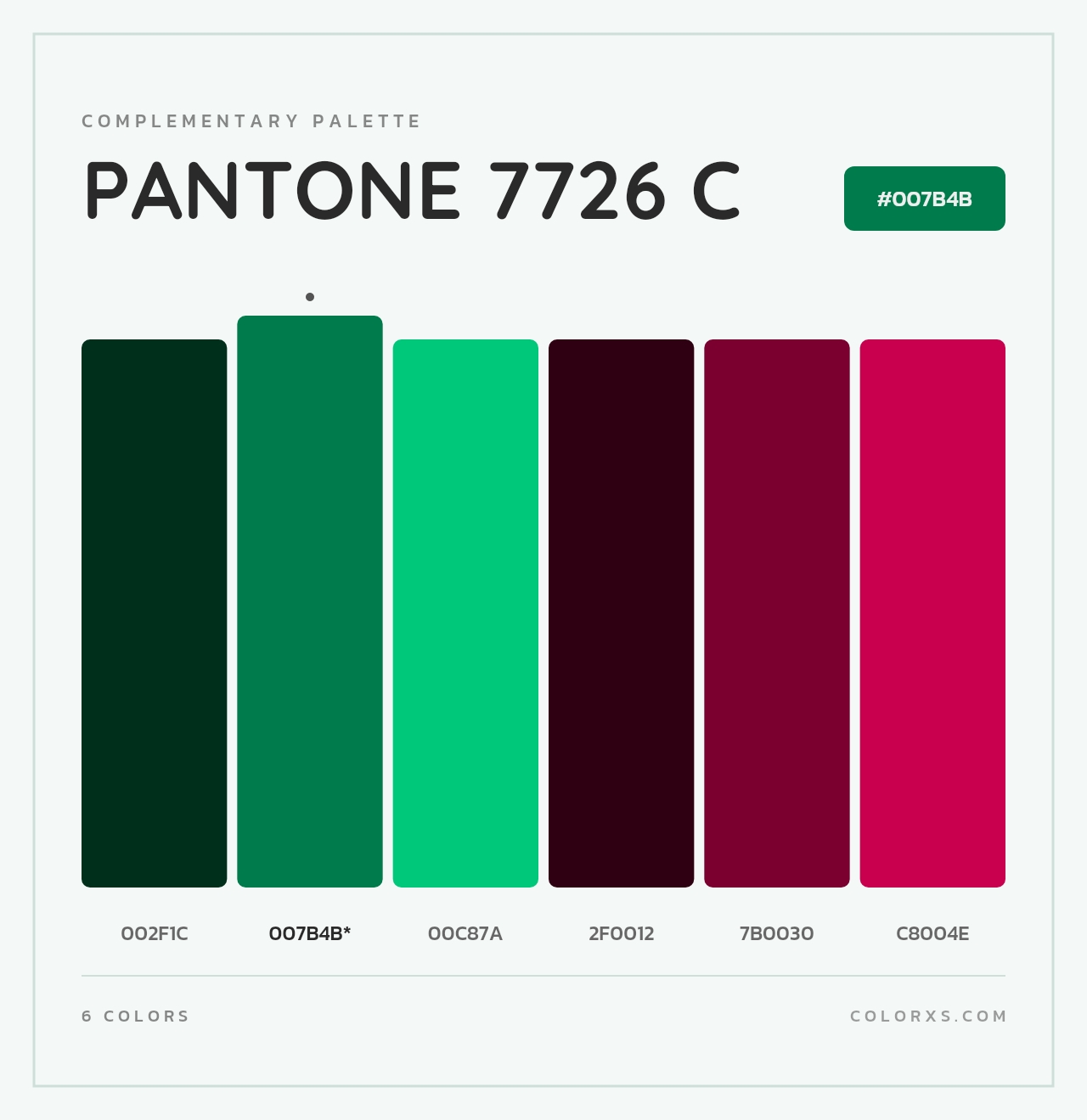 PANTONE 7726 C - Complementary Color Palette