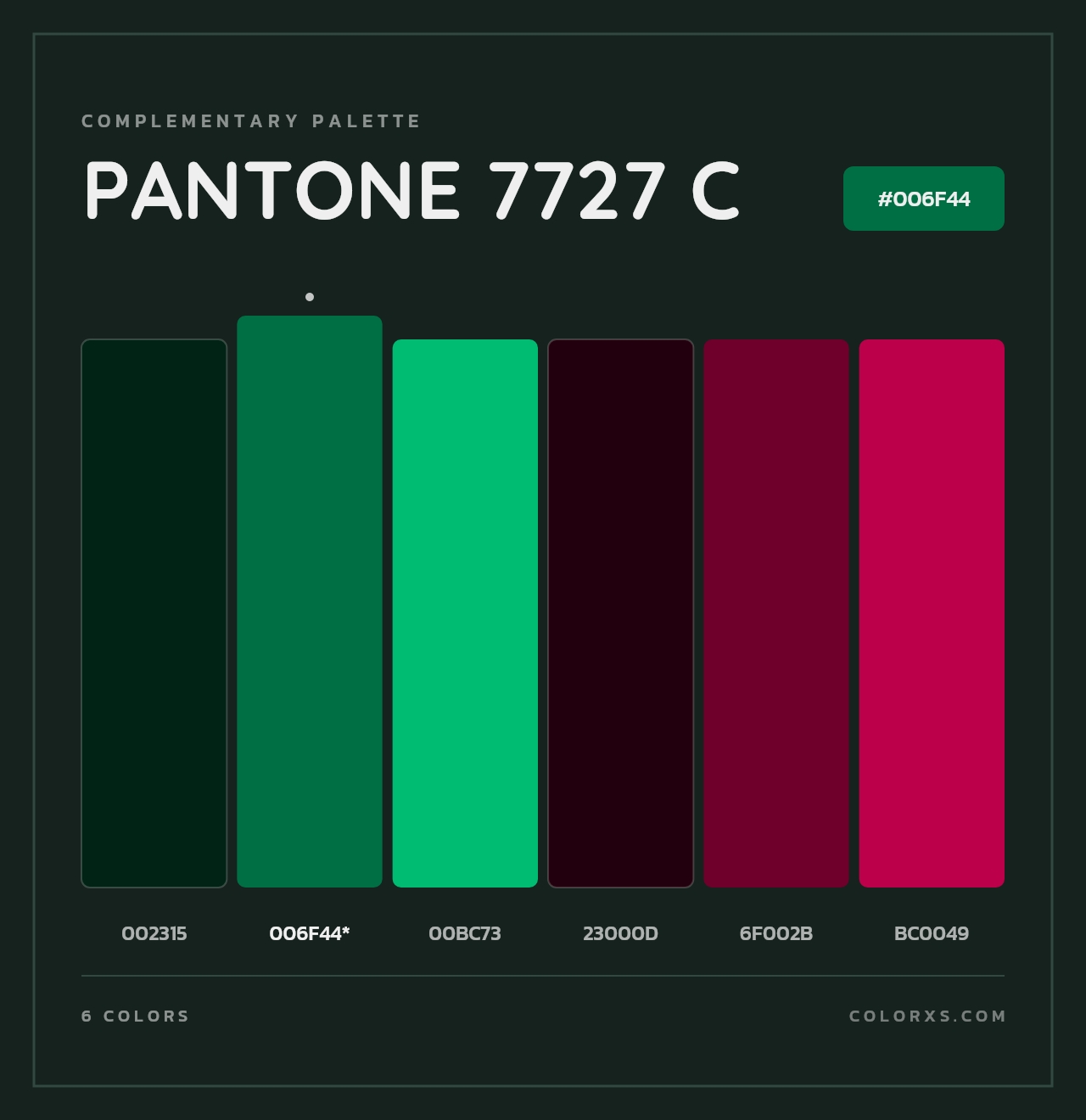 PANTONE 7727 C - Complementary Color Palette
